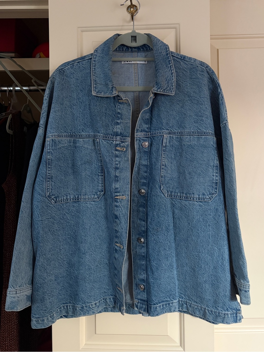 Zara Light Blue Oversized Denim Jacket